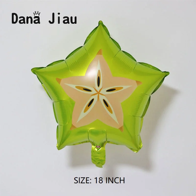 Фото 18inch carambola star Aluminum foil Balloons Birthday Party baloon summer fruit festival decorations kids toy inflate air ball | Дом и сад
