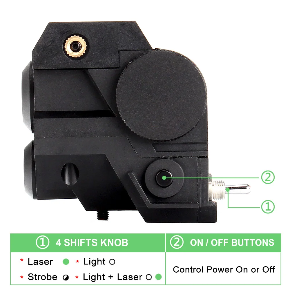 ohhunt Compact Green Laser Sight with CREE LED Flashlight Integrated Combo for Tactical Pistol Rifle Weaver Picatinny Rail (3)