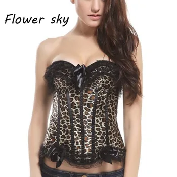 FLOWER SKY Satin Bone Lace Up Steampunk Corset Sexy Bustier Women Corselet Corset Bustier Leopard print Overbust Corse
FLOWER SKY Satin Bone Lace Up Steampunk Corset Sexy Bustier Women Corselet Corset Bustier Leopard print Overbust Corse