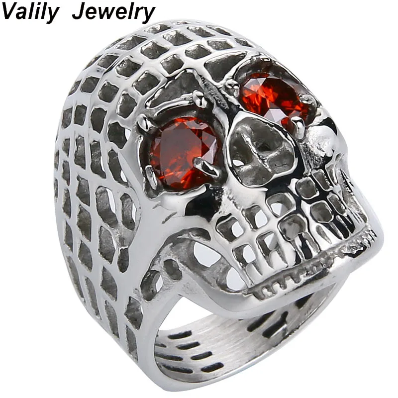 Valily Men Silver Red Eye Ring Skull Big Hollow Motorcycle Biker Rings Stainless Steel Ring For Men Leshommes sonnent des bijoux
Valily Men Silver Red Eye Ring Skull Big Hollow Motorcycle Biker Rings Stainless Steel Ring For Men Leshommes sonnent des bijoux