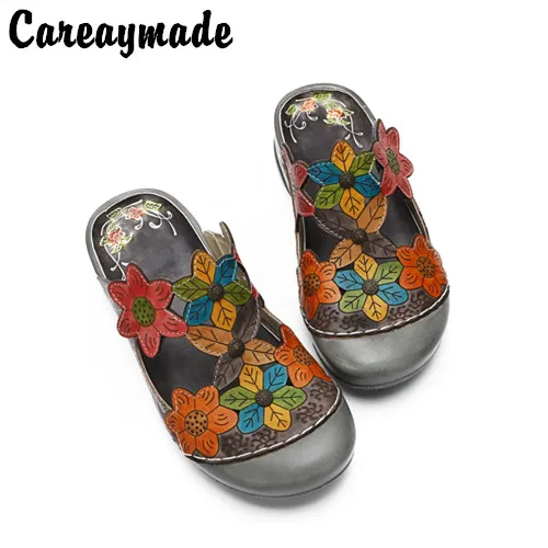 Careaymade-Originally Created Spring and Summer, the new style of cool slippers,flower genuine leather,national wind slippers
Careaymade-Originally Created Spring and Summer, the new style of cool slippers,flower genuine leather,national wind slippers
