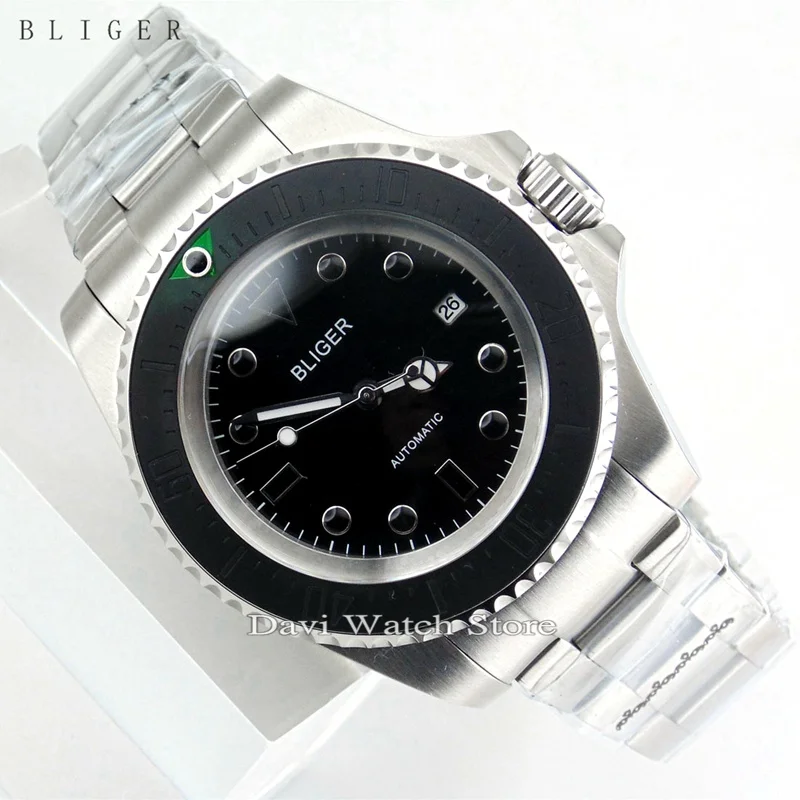 Bliger 43mm Steel case Black Dial Ceramic Bezel Automatic movement Date Mens watch
Bliger 43mm Steel case Black Dial Ceramic Bezel Automatic movement Date Mens watch