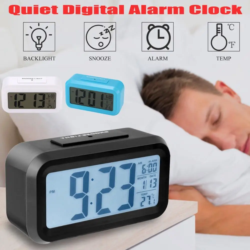 Nightlight Office Table Clock Digital Alarm Clock Student Clock Large LCD Display Snooze Electronic Kids Clock Light Sensor
Nightlight Office Table Clock Digital Alarm Clock Student Clock Large LCD Display Snooze Electronic Kids Clock Light Sensor