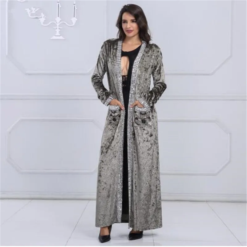 2018 New Women Fashion COAT Gray Brown Long Sleeve Beading Long Style Coat Women Long Duster Coat Fashion Jacket
2018 New Women Fashion COAT Gray Brown Long Sleeve Beading Long Style Coat Women Long Duster Coat Fashion Jacket