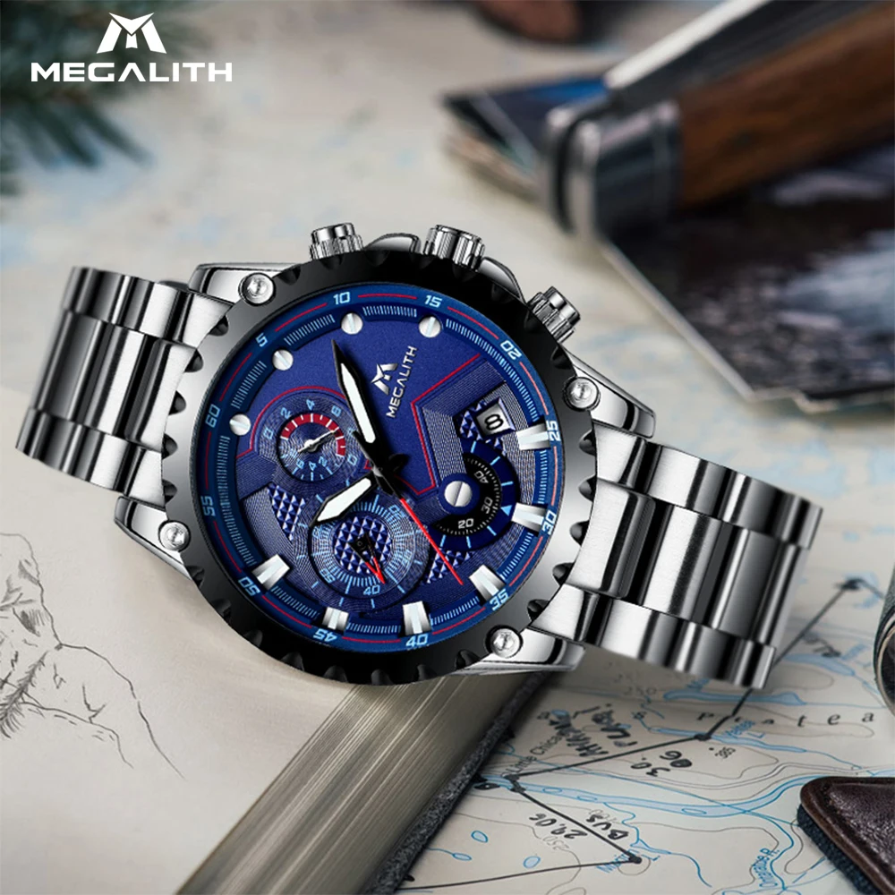 MEGALITH Men Watches Clock Business Chronograph Timer Stainless Multifunction Steel For Male Timer Male Clock Relojes Hombre
MEGALITH Men Watches Clock Business Chronograph Timer Stainless Multifunction Steel For Male Timer Male Clock Relojes Hombre