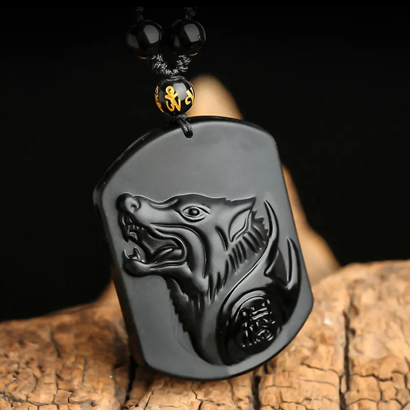 Natural Black Obsidian Pendant Wolf Totem Men's Necklace Wolf Head Couple Jewelry Pendant Amulet Women's Sweater Chain Pendant
Natural Black Obsidian Pendant Wolf Totem Men's Necklace Wolf Head Couple Jewelry Pendant Amulet Women's Sweater Chain Pendant