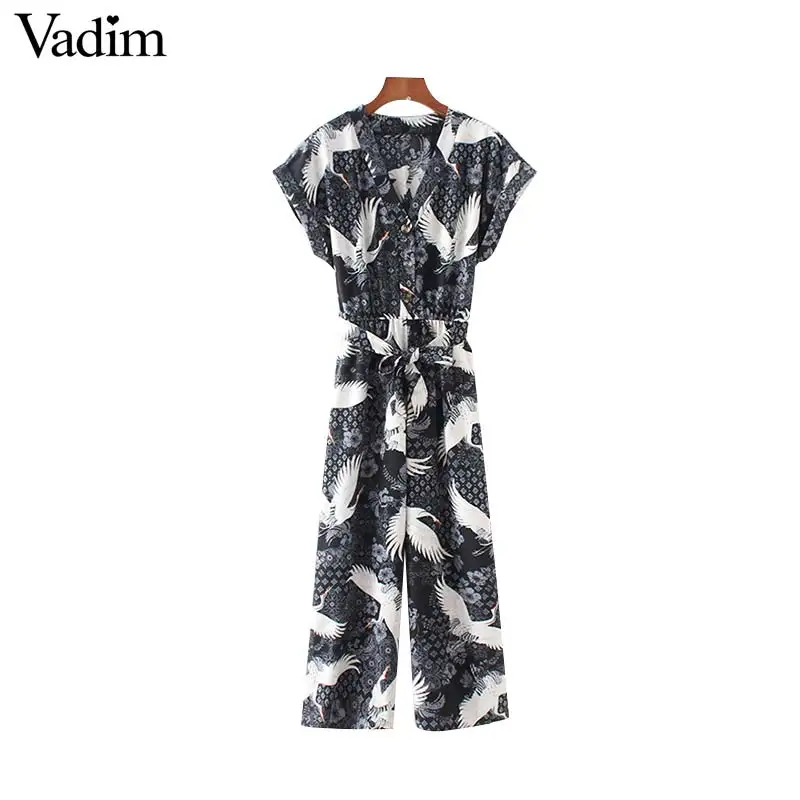 Vadim women cute V neck animal print jumpsuit bow tie sashes sleeveless elastic waist rompers female vintage jumpsuits KA792
Vadim women cute V neck animal print jumpsuit bow tie sashes sleeveless elastic waist rompers female vintage jumpsuits KA792