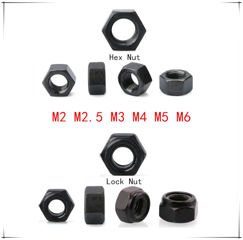 Black Nut DIN934 Hex Nut M2/M2.5/M3 DIN985 Nylon Lock Nut M4/M5/M6 Carbon Steel Metric thread 2/2.5/3/4/5/6mm
Black Nut DIN934 Hex Nut M2/M2.5/M3 DIN985 Nylon Lock Nut M4/M5/M6 Carbon Steel Metric thread 2/2.5/3/4/5/6mm