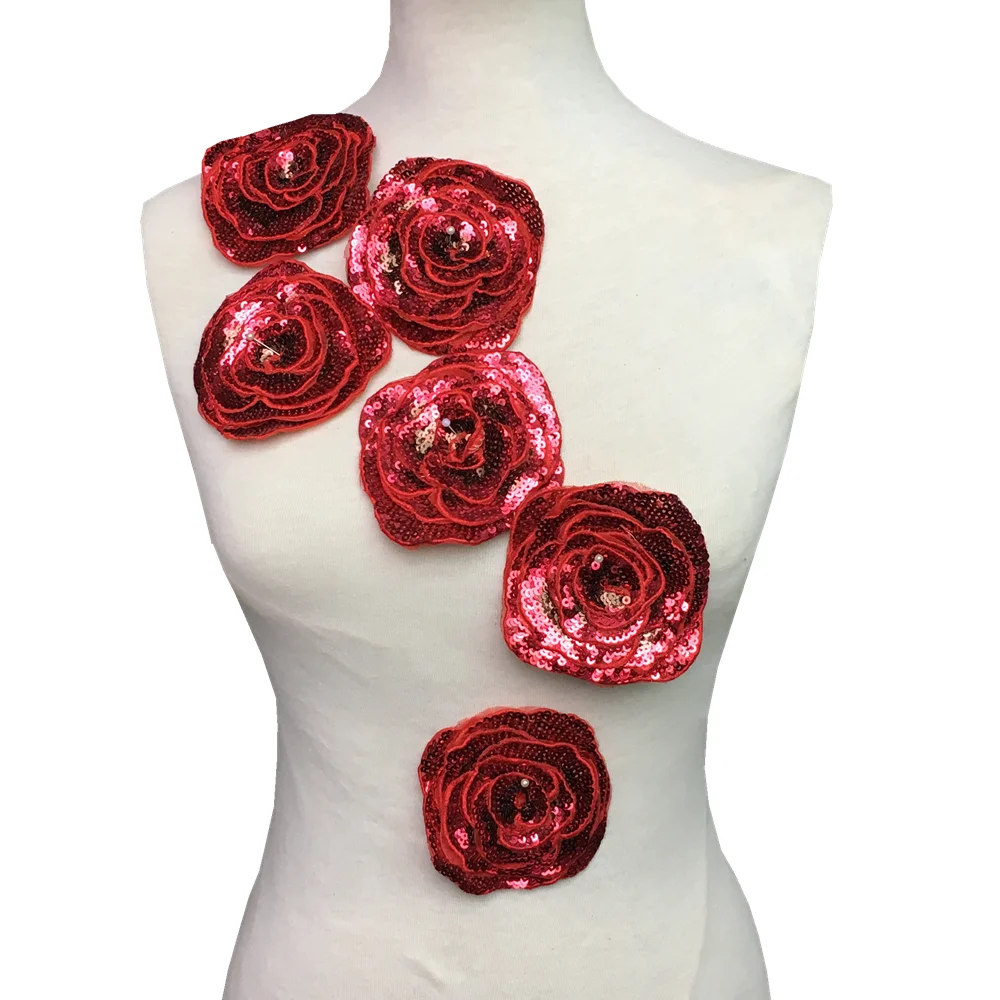 6pc 3D Rose Sequin Patch Red Flower Applique Beaded Flowers Patches For Clothing Jeans Blooming Appliques Parches Dia10cm AC1106
6pc 3D Rose Sequin Patch Red Flower Applique Beaded Flowers Patches For Clothing Jeans Blooming Appliques Parches Dia10cm AC1106