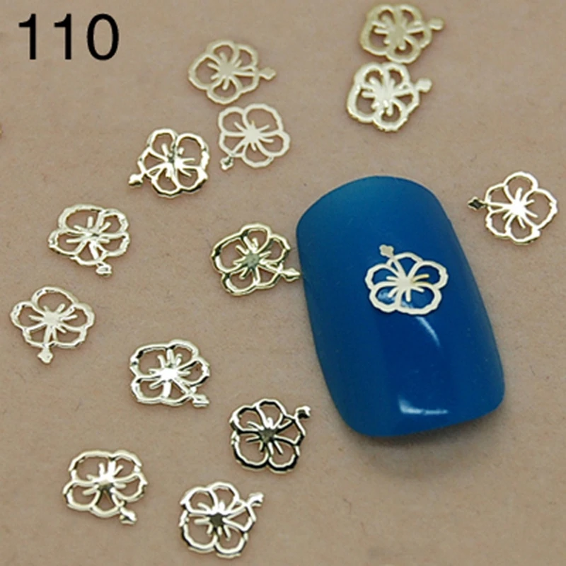 

K110 Golden Metal Nail Art Jewelry Nail Decoration Tiny Slice Metal Stud Accessories