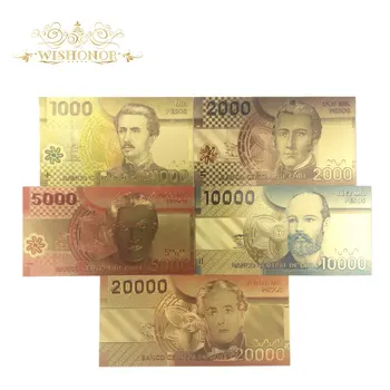 5pcs/Lot Chile Color Gold Banknote Set 1000-20000 Pesos Gold Note Fake Paper Money For Souveni Gifts
5pcs/Lot Chile Color Gold Banknote Set 1000-20000 Pesos Gold Note Fake Paper Money For Souveni Gifts