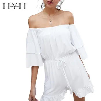 HYH Haoyihui Summer Sweet Sexy Sheer White Off-shoulder Jumpsuit Elegant Costumes Layered Cuff Tie Waist And Frill Hem Pants
HYH Haoyihui Summer Sweet Sexy Sheer White Off-shoulder Jumpsuit Elegant Costumes Layered Cuff Tie Waist And Frill Hem Pants