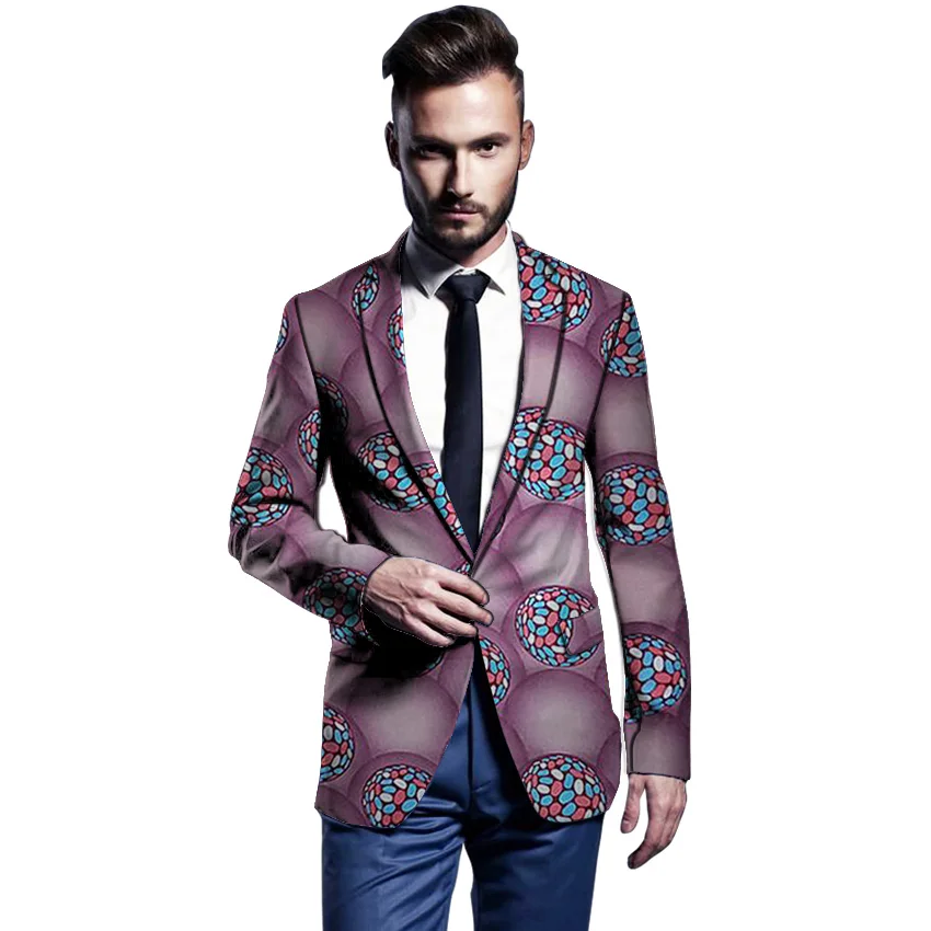 African clothes men's blazers Ankara pattern print slim fit jacket male blazers business style men coat wedding suits
African clothes men's blazers Ankara pattern print slim fit jacket male blazers business style men coat wedding suits