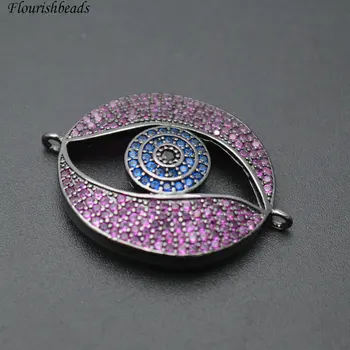 Paved Colorful CZ Beads Metal Copper Oval Round Eye Shape Charms Jewelry Connectors 10pc Per Lot
Paved Colorful CZ Beads Metal Copper Oval Round Eye Shape Charms Jewelry Connectors 10pc Per Lot