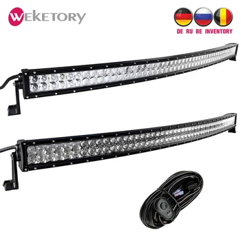 

weketory 4D 5D 52 inch 500W Curved LED Work Light Bar for Tractor Boat OffRoad 4WD 4x4 Truck SUV ATV with Switch Wiring