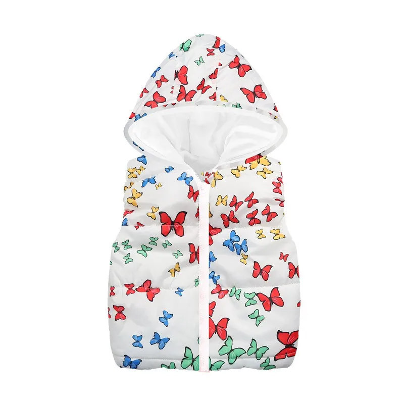 CROAL CHERIE Baby Girls Clothes Floral Animal Warm Waistcoat Winter Girl Vest Hooded Fleece Children Outerwear Coats Vest Kids (4)