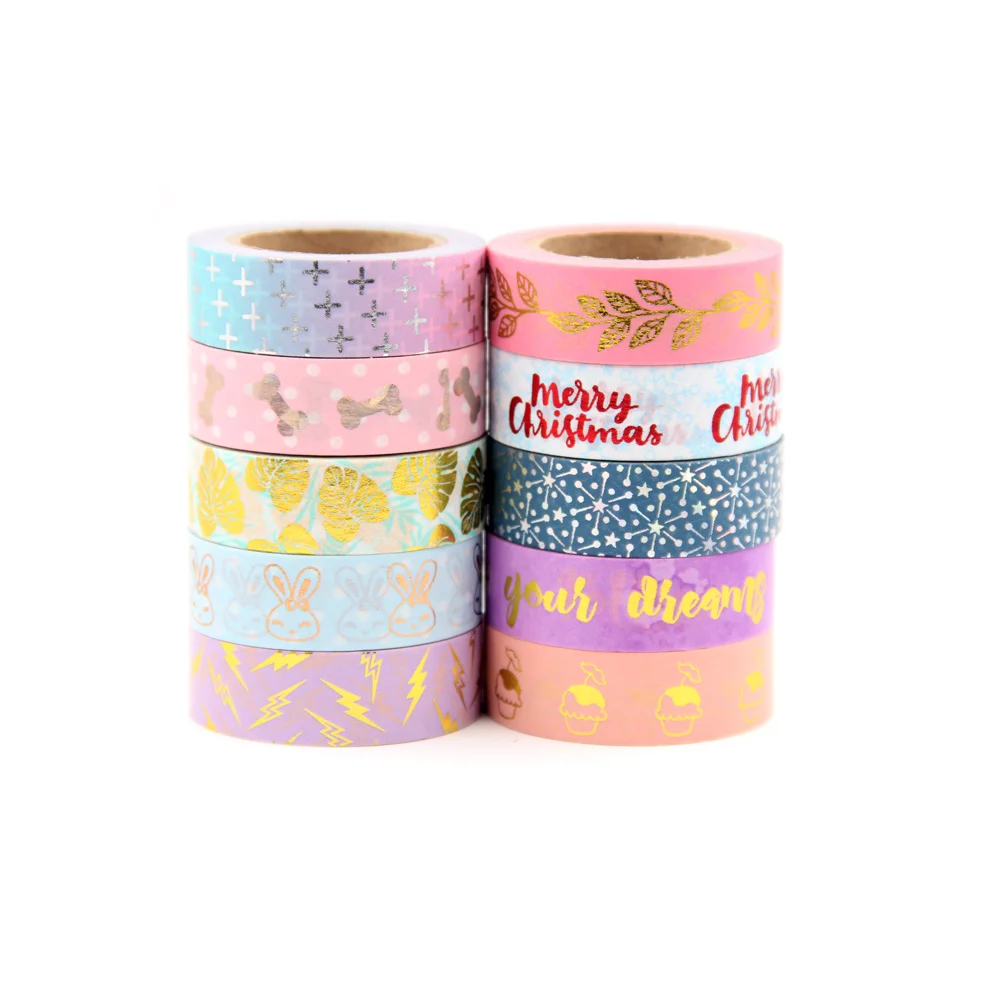 1X Foil Washi Tape 15mm*10m colorful Scrapbooking Tools Cute Adhesiva Decorativa Japanese Stationery Washi Tapes
1X Foil Washi Tape 15mm*10m colorful Scrapbooking Tools Cute Adhesiva Decorativa Japanese Stationery Washi Tapes