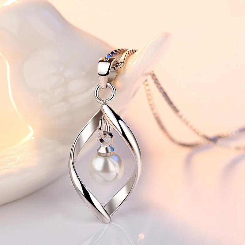 Eelegant 925 Sterling Silver Simulated Pearl Pendant Necklace for Women Collier Femme Long Chain Necklace Wedding Jewelry Gift
Eelegant 925 Sterling Silver Simulated Pearl Pendant Necklace for Women Collier Femme Long Chain Necklace Wedding Jewelry Gift