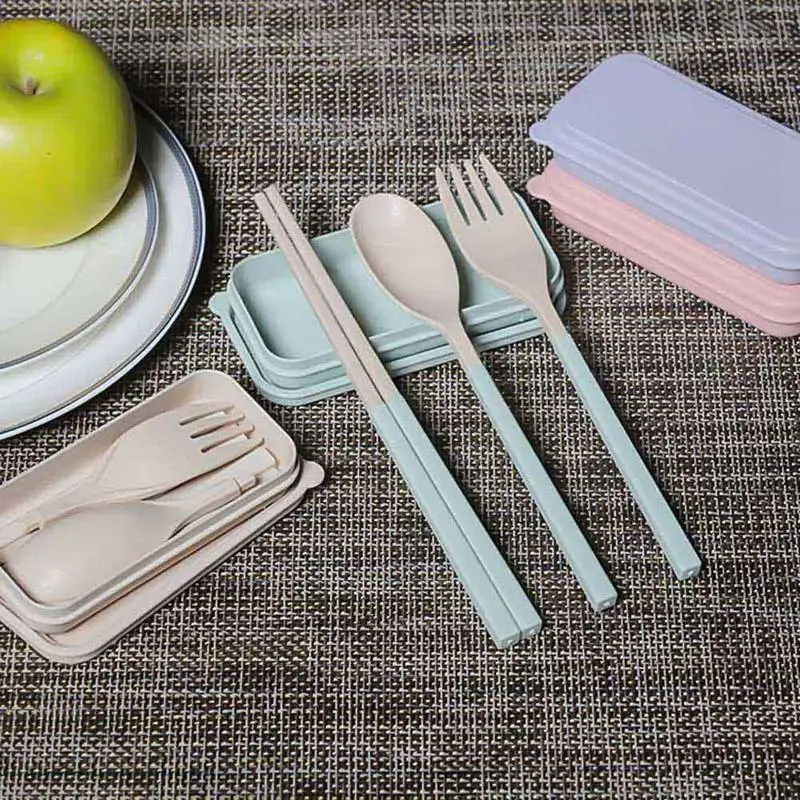 Portable Reusable Spoon Fork Outdoor Camping Picnic Travel Cutlery Set Chopsticks Wheat Straw Tableware Office People Dinnerware
Portable Reusable Spoon Fork Outdoor Camping Picnic Travel Cutlery Set Chopsticks Wheat Straw Tableware Office People Dinnerware