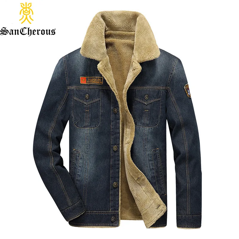 2019 New Men Denim Jacket Winter Casual Outerwear Thick Warm Winter Fleece Jacket Windprood Fur Collar Men Parkas
2019 New Men Denim Jacket Winter Casual Outerwear Thick Warm Winter Fleece Jacket Windprood Fur Collar Men Parkas