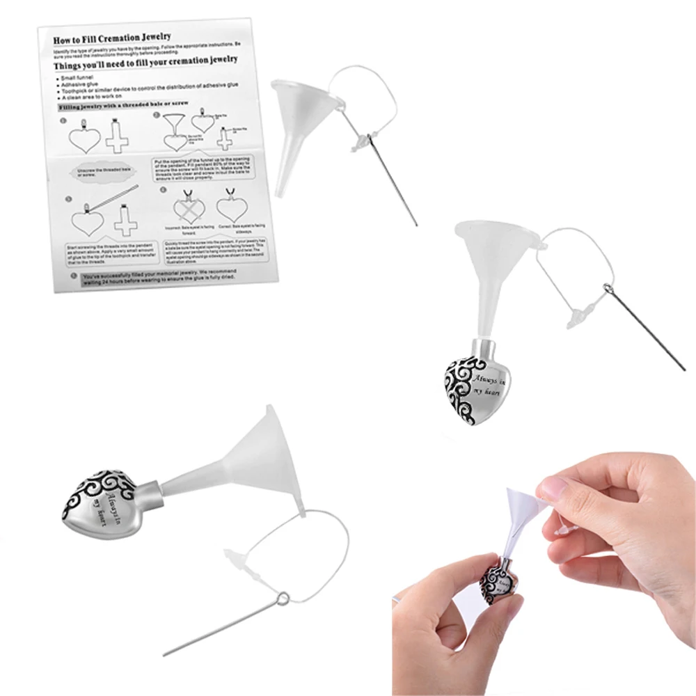 ijf0968 100pcs/Lot Cremation Jewelry Filling Kit Samll Plastic Funnel with instructions for use (About how to fill the Pendant)
ijf0968 100pcs/Lot Cremation Jewelry Filling Kit Samll Plastic Funnel with instructions for use (About how to fill the Pendant)