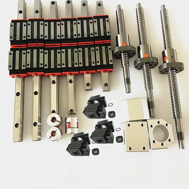 6 HB20-350/600/700MM Linear guide sets + 3 x SFU / RM1605-600mm sfu2005-350/760mm Ballscrew sets +3 couplings+BK/BF12
6 HB20-350/600/700MM Linear guide sets + 3 x SFU / RM1605-600mm sfu2005-350/760mm Ballscrew sets +3 couplings+BK/BF12