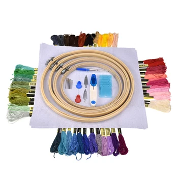With Scissors Needles 50pcs Color Threads New Bamboo Cross Stitch Full Range of Embroidery Starter Kit
With Scissors Needles 50pcs Color Threads New Bamboo Cross Stitch Full Range of Embroidery Starter Kit