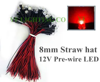 DIY prewired leds 8mm Straw hat red dip led Pre Wired led DC12V 20mm cable led for led Lamp lighting
DIY prewired leds 8mm Straw hat red dip led Pre Wired led DC12V 20mm cable led for led Lamp lighting