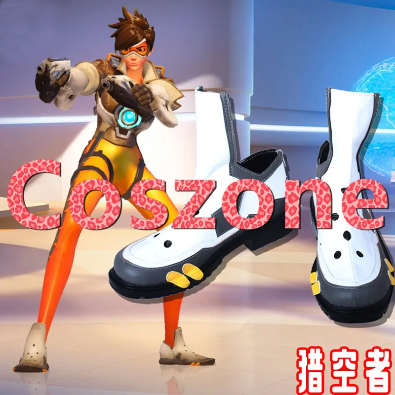 OW Tracer Lena Oxton Cosplay Shoes Boots Accessories (2)
