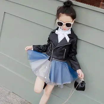 Children PU Jacket 3-12 Years Old Girls Motorcycle Leather Fashion Short Diagonal Zipper Jacket with Dress Detachable Hot Sale
Children PU Jacket 3-12 Years Old Girls Motorcycle Leather Fashion Short Diagonal Zipper Jacket with Dress Detachable Hot Sale