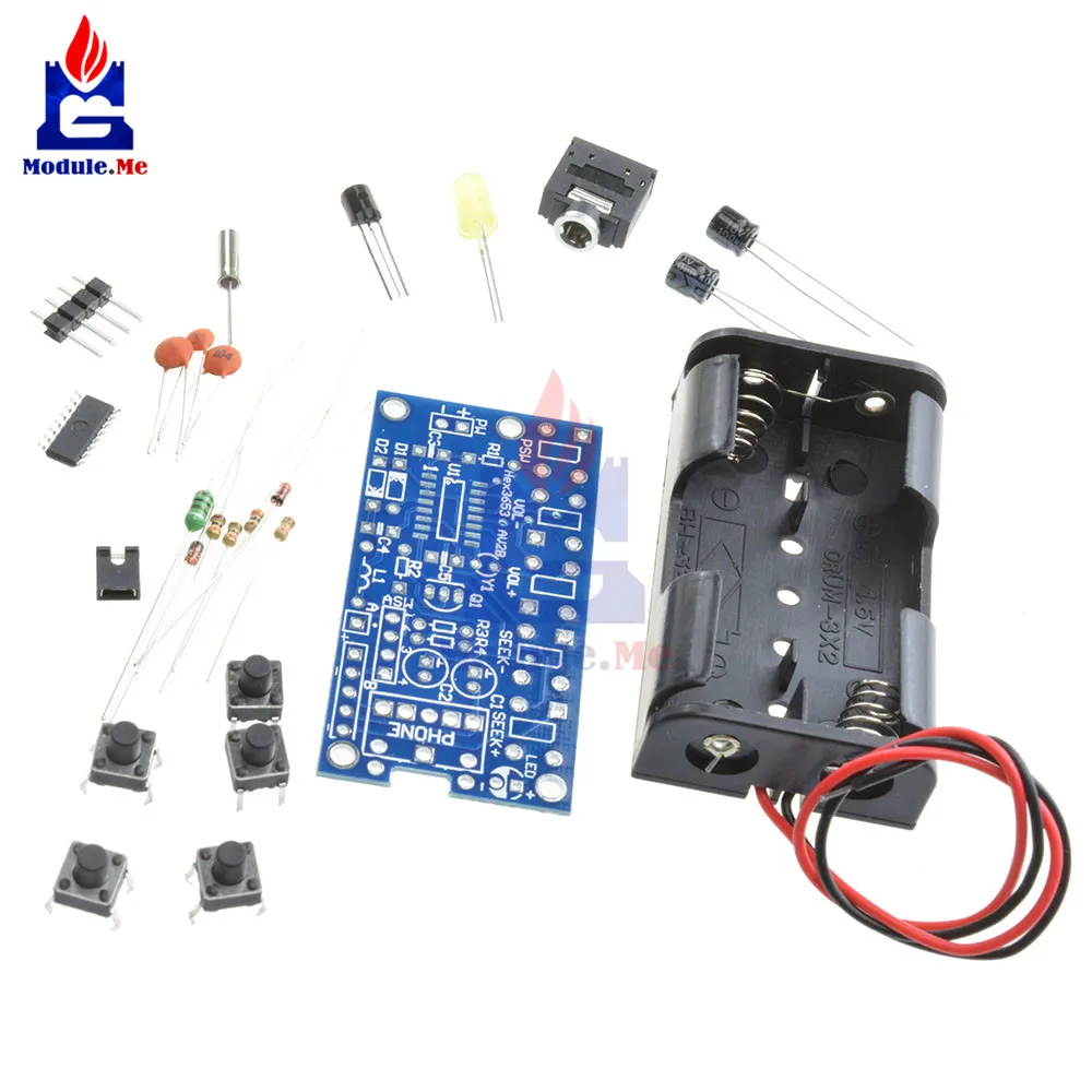 76MHz-108MHz Wireless Stereo FM Radio Kit Audio Receiver PCB FM Module Kits Learning Electronics For Diy 1.8-3.6VDC
76MHz-108MHz Wireless Stereo FM Radio Kit Audio Receiver PCB FM Module Kits Learning Electronics For Diy 1.8-3.6VDC