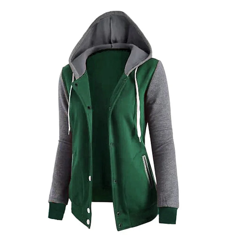 Women Hoodies Coat Casual long Sleeve Patchwork Pockets Button Sweatshirt Fashion new and American Style Lady
Women Hoodies Coat Casual long Sleeve Patchwork Pockets Button Sweatshirt Fashion new and American Style Lady