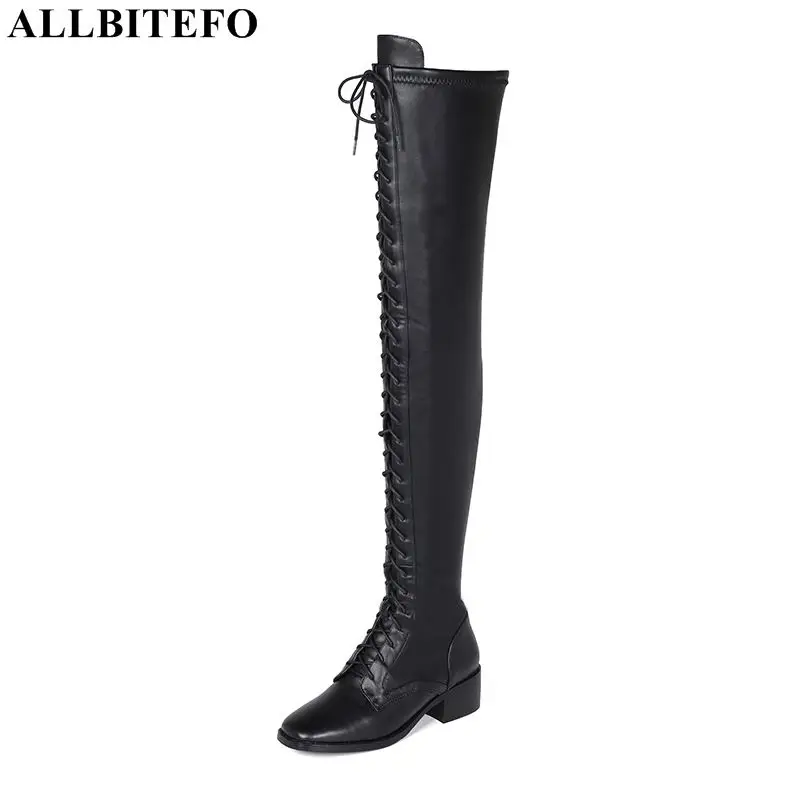 ALLBITEFO natural cow leather+sheepskin women boots Autumn Winter fashion girls over knee high boots High quality comfortable
ALLBITEFO natural cow leather+sheepskin women boots Autumn Winter fashion girls over knee high boots High quality comfortable