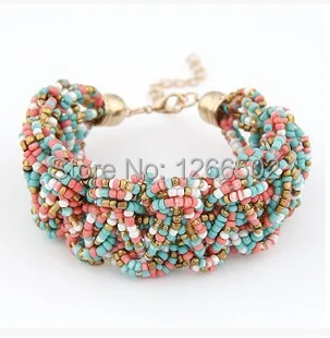 6 Colors New Fashion European Vintage Bohemian Gold Chain Colorful Beads Braided Bracelet Bangles For Women
6 Colors New Fashion European Vintage Bohemian Gold Chain Colorful Beads Braided Bracelet Bangles For Women