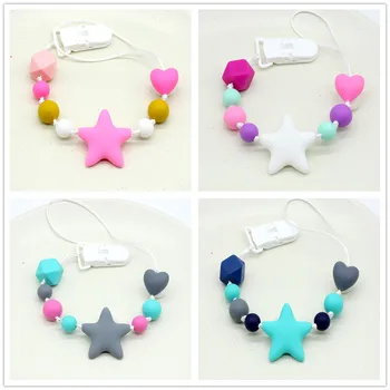 Personalized Silicone teething pacifier clips with Safe ABS beads Silicone pacifier chain Holder For Nipples baby chew toys
Personalized Silicone teething pacifier clips with Safe ABS beads Silicone pacifier chain Holder For Nipples baby chew toys