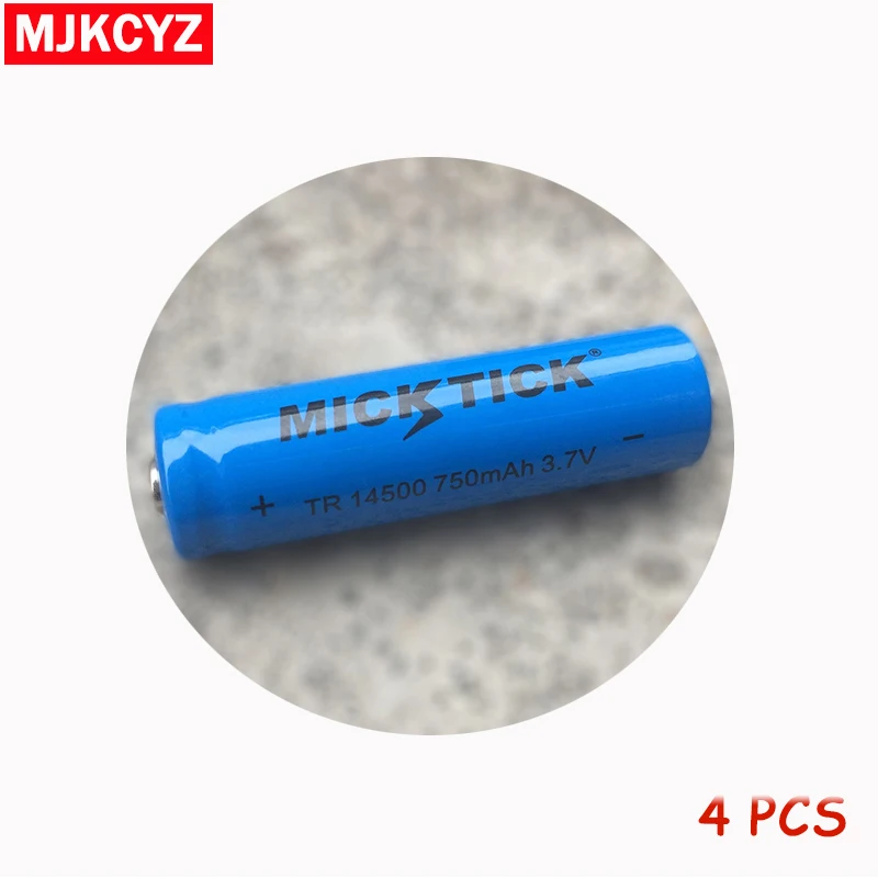 4pcs 14500 TR14500 Battery 3.7V MICKTICK 750mAh Lithium Li-ion Rechargeable Bateria Batteries Universal Wholesale
4pcs 14500 TR14500 Battery 3.7V MICKTICK 750mAh Lithium Li-ion Rechargeable Bateria Batteries Universal Wholesale