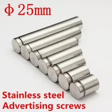 2pcs/lot Dia.25mm/ M25 Stainless steel Advertisement Scews satin finish Fixing Screws Glass Standoff Pin Advertising screws
2pcs/lot Dia.25mm/ M25 Stainless steel Advertisement Scews satin finish Fixing Screws Glass Standoff Pin Advertising screws