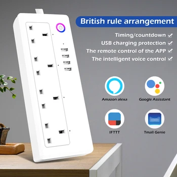 WiFi Smart Power Strip Sockets Outlet with 3.1A USB Port Voice Control Charger Plates Work for Echo Alexa's Google Home Electric
WiFi Smart Power Strip Sockets Outlet with 3.1A USB Port Voice Control Charger Plates Work for Echo Alexa's Google Home Electric