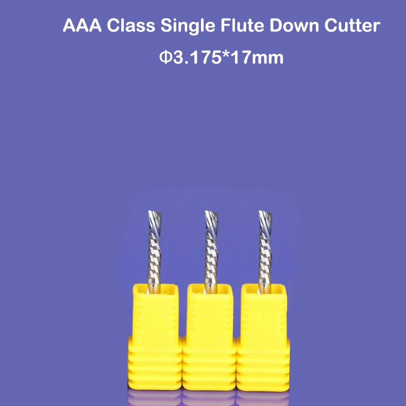 3pc 3.175x17mm single flute down-cut spiral endmills left hand cutting bit for plastic pvc acrylic MDF smooth finish, free ship
3pc 3.175x17mm single flute down-cut spiral endmills left hand cutting bit for plastic pvc acrylic MDF smooth finish, free ship