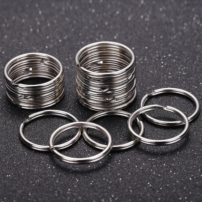 50pcs 25/20/10/15/30mm DIY Stainless Steel Silver Keychain Split Key Ring Loop Hoop Chain | Украшения и аксессуары