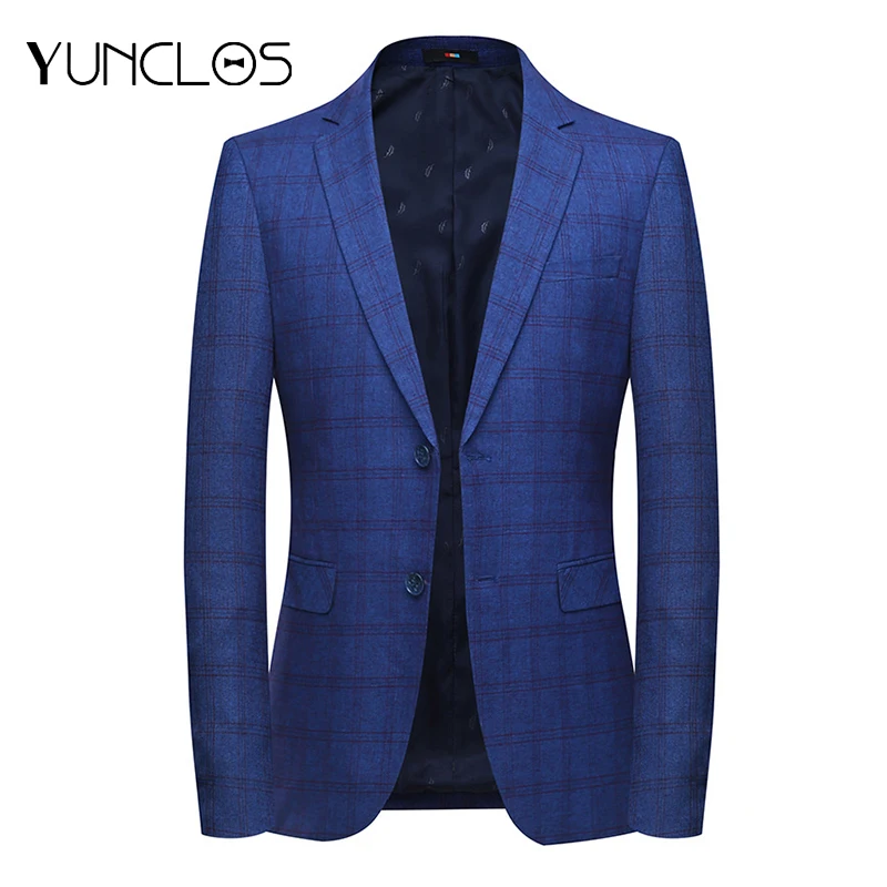 YUNCLOS EU Size Men's Blazer Jackets Formal Business Blazer Male Plaid Printed 2 Buttons Elegant Business Men Suit Jacket
YUNCLOS EU Size Men's Blazer Jackets Formal Business Blazer Male Plaid Printed 2 Buttons Elegant Business Men Suit Jacket