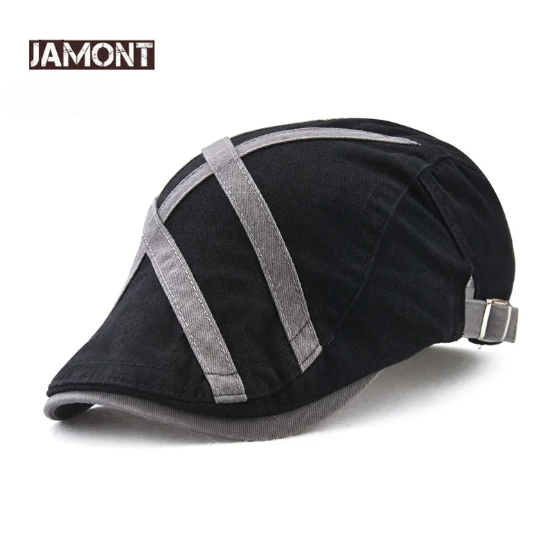 

JAMONT British Gentleman Golf Hat Mens Casual Cotton Newsboy Cap Duckbill Visor Beret Cabbie Cap Boina Gorras Chapeau Flat Caps