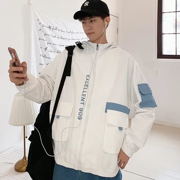 Autumn New Tooling Jacket Men Fashion Letter Printing Solid Color Casual Multi-pocket Hooded Jacket Street Hip-hop Bomber Jacket
Autumn New Tooling Jacket Men Fashion Letter Printing Solid Color Casual Multi-pocket Hooded Jacket Street Hip-hop Bomber Jacket