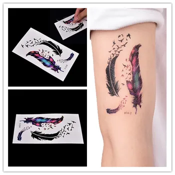 Colorful Feathers Temporary Tattoo Fake Body Art Paste Feminine Hygiene Product For Women 3D Waterproof Health Care Supplies 
Colorful Feathers Temporary Tattoo Fake Body Art Paste Feminine Hygiene Product For Women 3D Waterproof Health Care Supplies