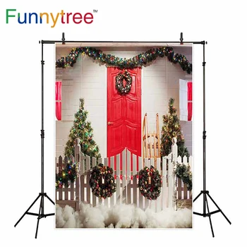 Funnytree background for photo studio Christmas front door of a country house fence tree backdrop photocall photobooth printed
Funnytree background for photo studio Christmas front door of a country house fence tree backdrop photocall photobooth printed