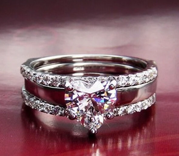 Pure Silver 1 Carat SONA Simulated Diamant Heart Engagement 925 Ring For Women Jewelry Wedding Promise S925 Ring Set (BB)
Pure Silver 1 Carat SONA Simulated Diamant Heart Engagement 925 Ring For Women Jewelry Wedding Promise S925 Ring Set (BB)