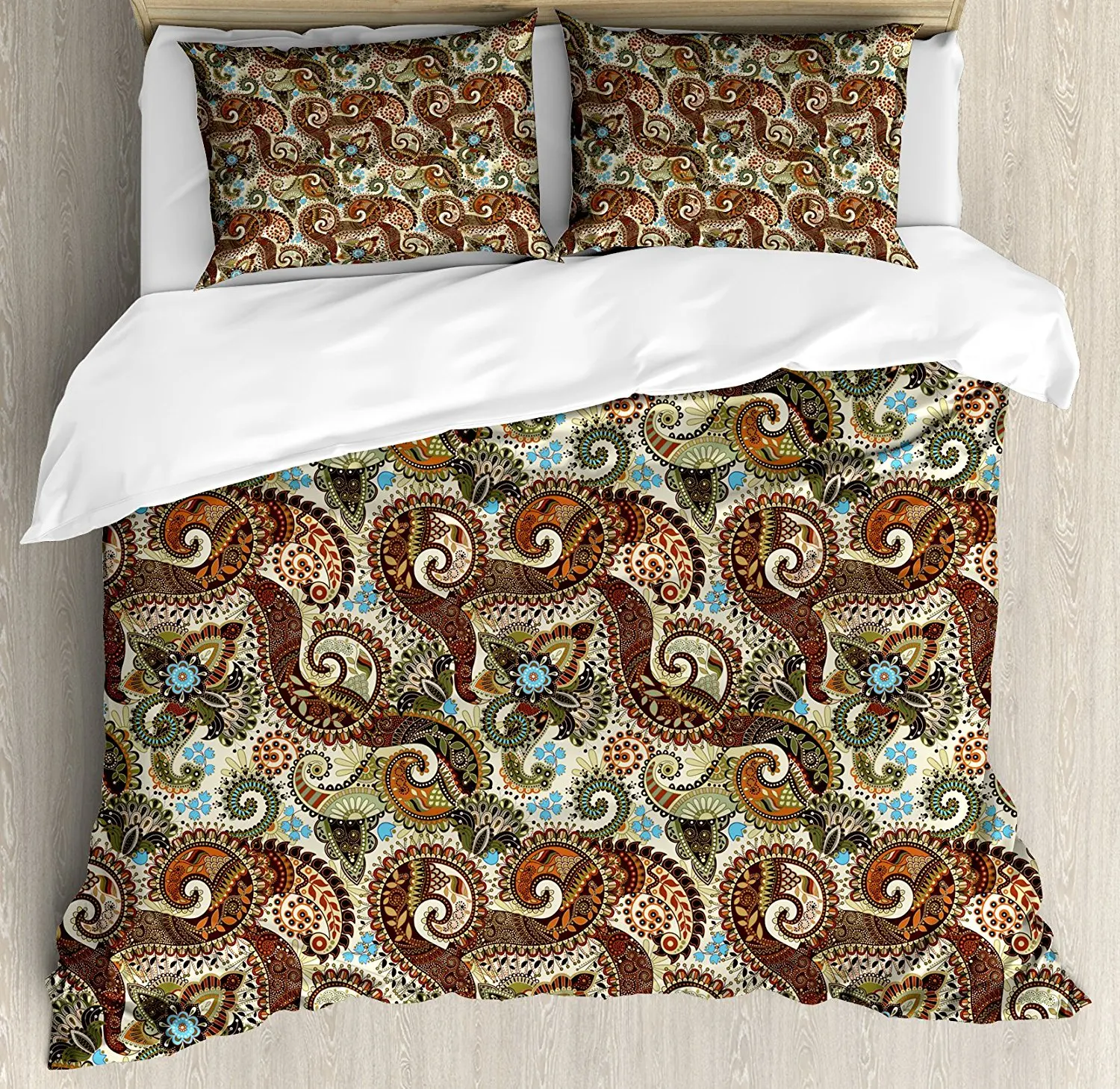 Paisley Duvet Cover Set Persian Teardrop with a Curved Tip Motif in a Colorful Eastern Culture Pattern 4 Piece Bedding Set
Paisley Duvet Cover Set Persian Teardrop with a Curved Tip Motif in a Colorful Eastern Culture Pattern 4 Piece Bedding Set