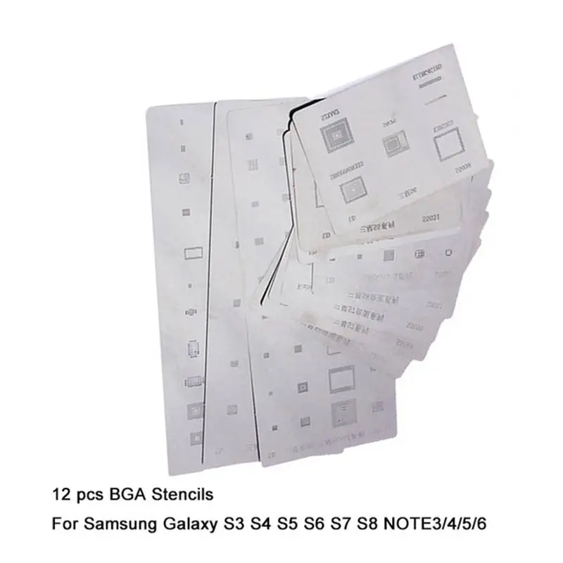12pcs/lot Samsung BGA Reballing Stencil Kits Set Solder Template For Samsung Galaxy S3 S4 S5 S6 S7 S8 NOTE3/4/5/6
12pcs/lot Samsung BGA Reballing Stencil Kits Set Solder Template For Samsung Galaxy S3 S4 S5 S6 S7 S8 NOTE3/4/5/6