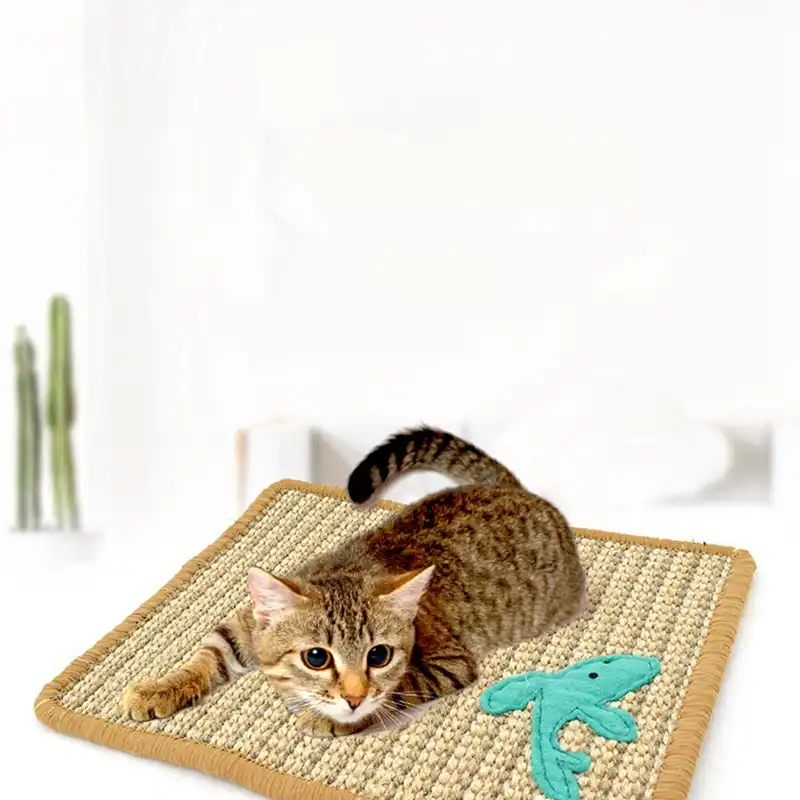 Natural Sisal Felt Cat Scratching Mat Durable Cat Scratcher Thick