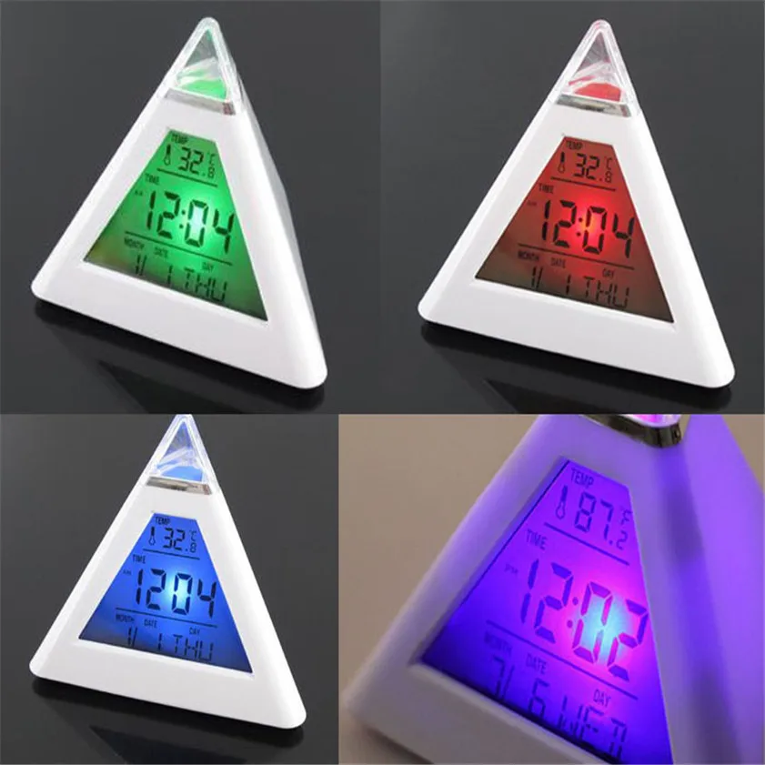 hot sale item 2019 New Fashion Pyramid Temperature 7 Colors LED Change Backlight LED Alarm Clock #30WQY
hot sale item 2019 New Fashion Pyramid Temperature 7 Colors LED Change Backlight LED Alarm Clock #30WQY
